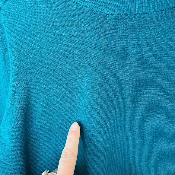 Lilly Pulitzer Teal Crewneck Knit Casual Soft Sweater | Medium - Picture 2 of 5